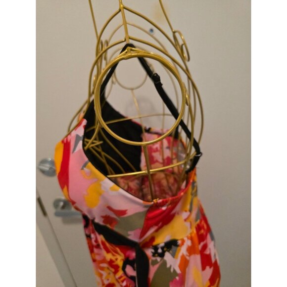 Poet Spaghetti Straps Floral Print Dress Size M Colorful V-Neck - Picture 6 of 16